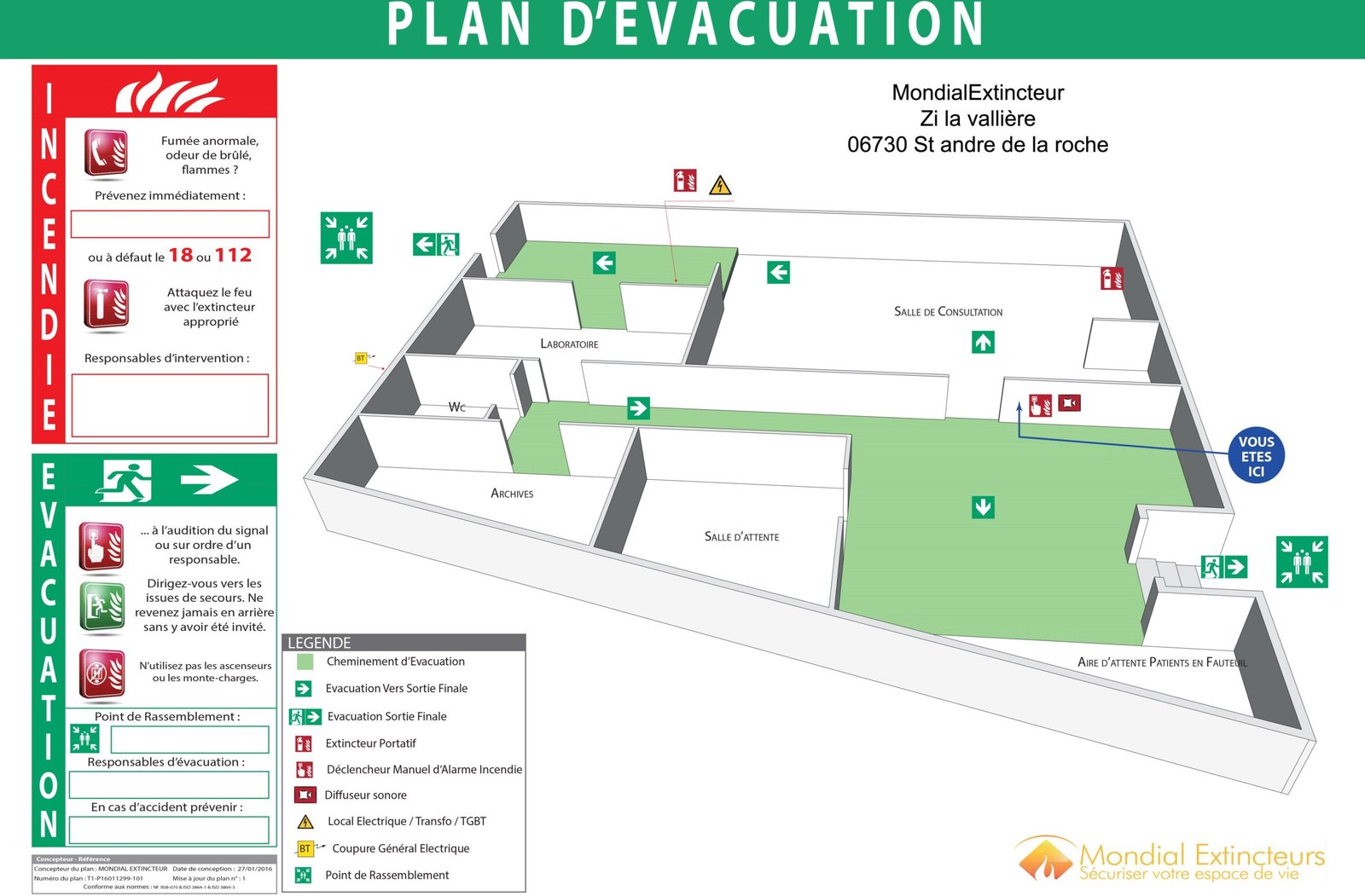 Plans évacuation